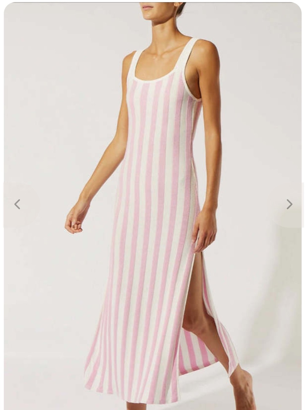 SOLID & STRIPED Pink and White Vertical Stripe Maxi Dress